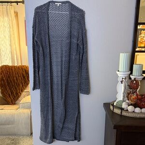 Mystree EVEREVE Charcoal Open Knit Cardigan m/l